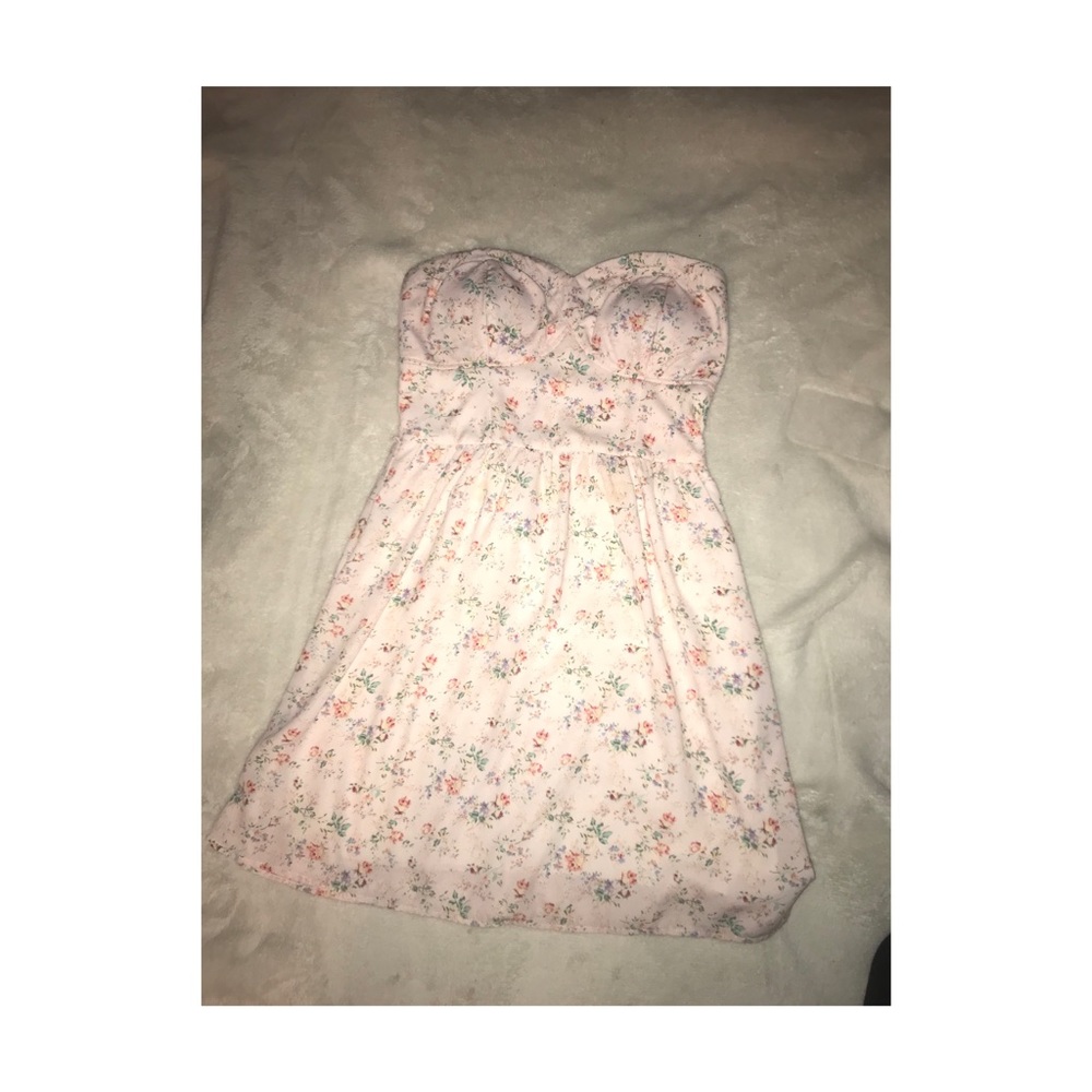 Strapless floral dress